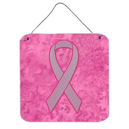 JENSENDISTRIBUTIONSERVICES Pink Ribbon for Breast Cancer Awareness Aluminium Metal Wall or Door Hanging Prints; 6 x 6 In. MI249950